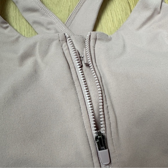 Fabletics Ellie Zip-Up No Bounce Sports Bra Light Mauve High Impact Size XL - Picture 3 of 7